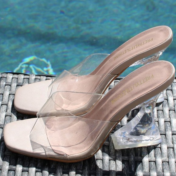 Pretty Little Thing Clear Heel 6.5 - Picture 1 of 3